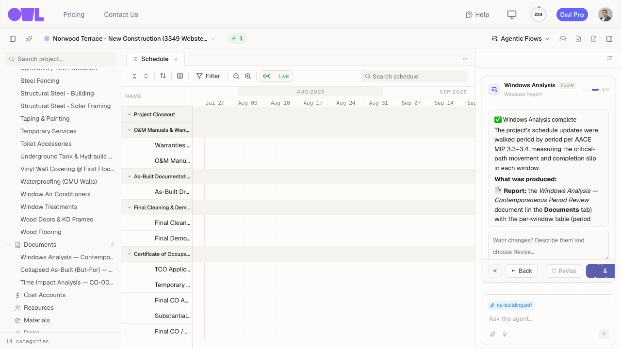 A completed Windows Analysis: the per-window slip report.